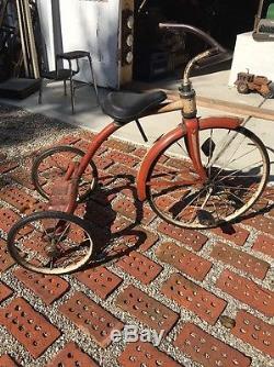 Vintage Antique Murray Early Tricycle Solid Wheels Tapered Pedals ALL ORIGINAL