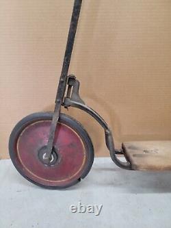 Vintage Antique Pioneer Scooter 10/24 toy child's kid push metal and wood 1920s