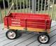 Vintage Antique Radio Flyer Town & Country Red Wooden Pull Along Wagon 1960's