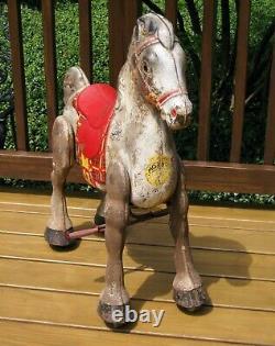 Vintage Antique Ride-On Pedal Car Horse Mobo England Pressed Steel Toy