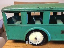 Vintage Antique Steelcraft Pressed Steel Toy Car Inter-City Bus 1920's Original