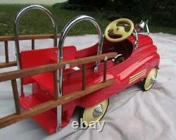 Vintage Antique pedal car fire chief truck. Pro Rest, Trophy, Soda Coke Gas Oil