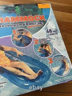 Vintage Aqua Leisure Self Inflate Pool Hammock Built In Pump 2003 NEW