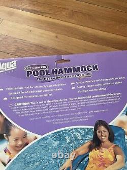 Vintage Aqua Leisure Self Inflate Pool Hammock Built In Pump 2003 NEW