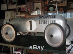 Vintage Audi Auto Union racer pedal type car Aluminum body