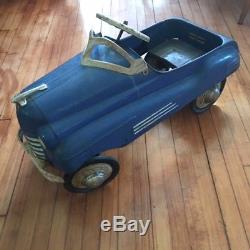 Vintage BLUE 40s 50s PEDAL CAR Steelcraft Murray Pontiac Chrysler ONE OWNER