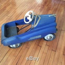 Vintage BLUE 40s 50s PEDAL CAR Steelcraft Murray Pontiac Chrysler ONE OWNER