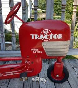 Vintage BMC Knee Action Pedal Tractor Bright Red Original Survivor with Nice Paint