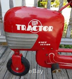 Vintage BMC Knee Action Pedal Tractor Bright Red Original Survivor with Nice Paint