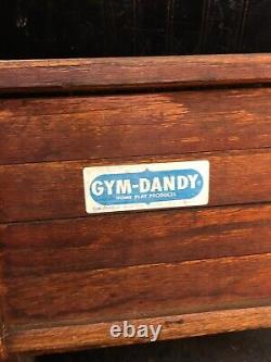 Vintage Bent Wood Slatted Childs Swing Set Seat GYM DANDY Folding Free Shipping