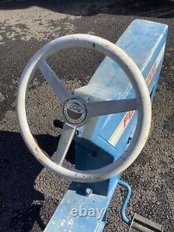 Vintage Blue Ford 8000 Pedal Car Tractor ERTL F68 With trailer All Original