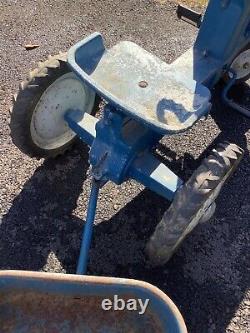 Vintage Blue Ford 8000 Pedal Car Tractor ERTL F68 With trailer All Original