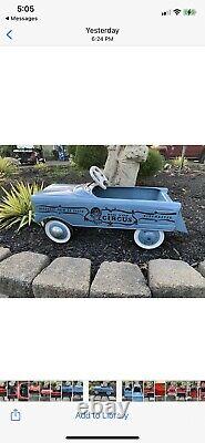 Vintage Blue Pedal Car Original Steel / Big Top Circus / Greatest Show On Earth