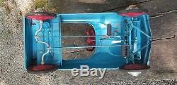 Vintage Blue Thunderbird Western Flyer Pedal Car Excellent Condition