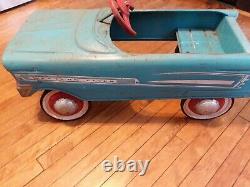Vintage Blue Western Flyer Radio Sports Pedal Car RARE