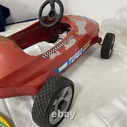 Vintage COMET TURBO RACER Pedal Car Kids Toy 1980s Steel Red 40x24
