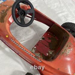 Vintage COMET TURBO RACER Pedal Car Kids Toy 1980s Steel Red 40x24