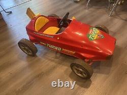 Vintage COMET TURBO RACER Pedal Car Kids Toy 1980s Steel Red 40x24 Free Pickup