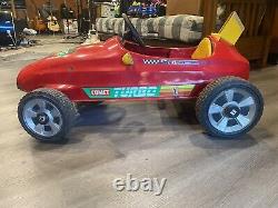 Vintage COMET TURBO RACER Pedal Car Kids Toy 1980s Steel Red 40x24 Free Pickup