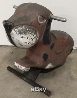 Vintage Cast Aluminum Dog Playground Ride Saddle Mates Animal
