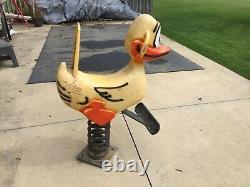 Vintage Cast Aluminum Play World Systems Playground Spring Duck Ride Made in USA