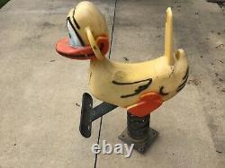 Vintage Cast Aluminum Play World Systems Playground Spring Duck Ride Made in USA