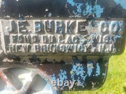Vintage Cast Aluminum Spring Playground Toy J. E. Burke Co Black Train withBlue