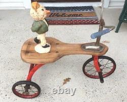 Vintage Childs Toy Tricycle- Westland Tires, Metal Frame, Wood Platform- 1920's