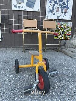 Vintage Circa 1970s Yellow Children's Tricycle signed by Sean Watters (kid)