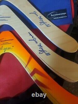 Vintage Colorado Boomerangs Set Of (3) Wood Boomerangs Jim Mayfield With Case