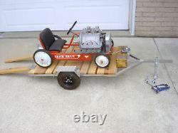 Vintage Customized / AMF Pedal Scat Car With HandmadeTrailer 68 L x 32 W Total
