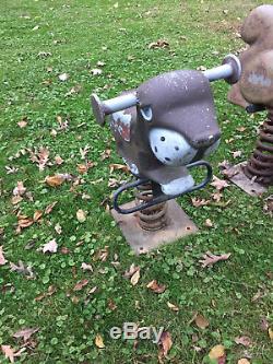 Vintage Dog Playground Cast Aluminum Spring Ride Toy Quality Industries MI