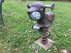 Vintage Dog Playground Cast Aluminum Spring Ride Toy Quality Industries MI