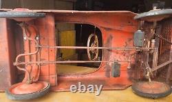 Vintage Dude Wagon Pedal Car Cadillac Fire Truck BEAUTIFUL Collectible Rust Comp
