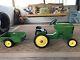 Vintage ERTL John Deere 7600 Pedal Tractor With Trailer Ride On Toy