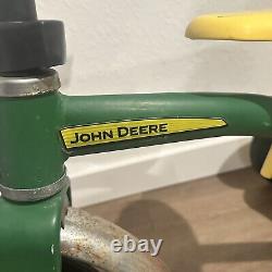 Vintage ERTL John Deere Ride-On Tricycle Steel Frame Rubber Wheels Chrome Fender