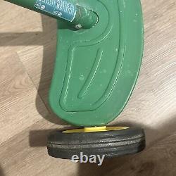 Vintage ERTL John Deere Ride-On Tricycle Steel Frame Rubber Wheels Chrome Fender