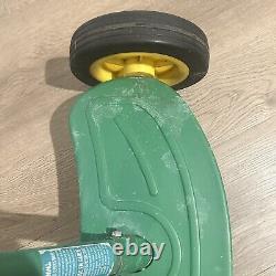 Vintage ERTL John Deere Ride-On Tricycle Steel Frame Rubber Wheels Chrome Fender