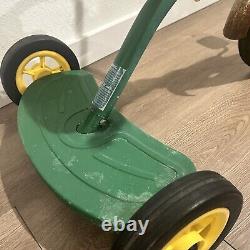 Vintage ERTL John Deere Ride-On Tricycle Steel Frame Rubber Wheels Chrome Fender