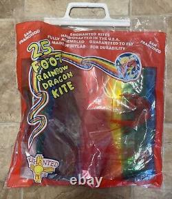 Vintage Enchanted Kites Rainbow Dragon Lite 25' Tail Made In USA