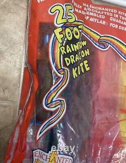 Vintage Enchanted Kites Rainbow Dragon Lite 25' Tail Made In USA