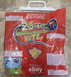 Vintage Enchanted Kites Rainbow Dragon Lite 25' Tail Made In USA