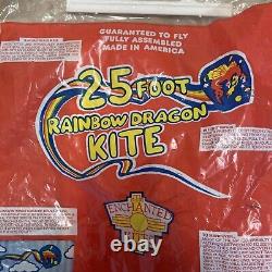 Vintage Enchanted Kites Rainbow Dragon Lite 25' Tail Made In USA