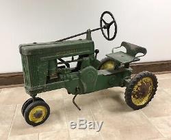 Vintage Eska John Deere 60 Pedal Tractor Large Model (nice Orig. Barn Find!)