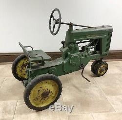 Vintage Eska John Deere 60 Pedal Tractor Large Model (nice Orig. Barn Find!)