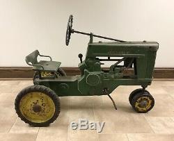 Vintage Eska John Deere 60 Pedal Tractor Large Model (nice Orig. Barn Find!)