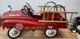 Vintage Fire Man Truck Rescue Metal Pedal Car With Wooden Ladders