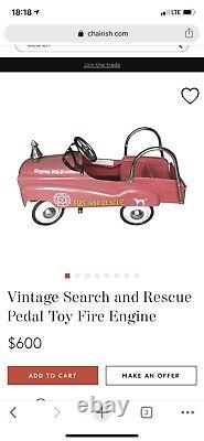 Vintage Fire Truck Pedal Car
