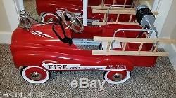 Vintage Fire Truck Pedal Car By Burns Novelty Original Model Metal