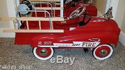 Vintage Fire Truck Pedal Car By Burns Novelty Original Model Metal